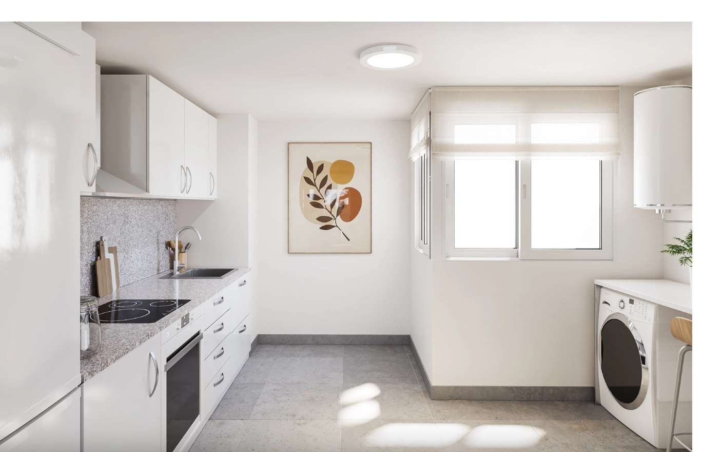 Moderne køkkener er fuldt udstyret med kvalitetsapparater og designet til daglig brug.