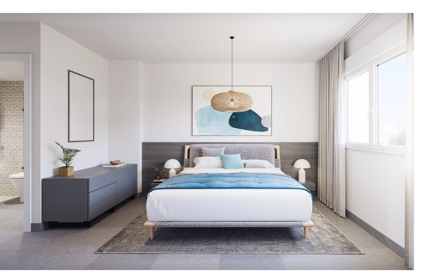 Slap af i det rolige soveværelse, dit personlige og komfortable tilflugtssted.