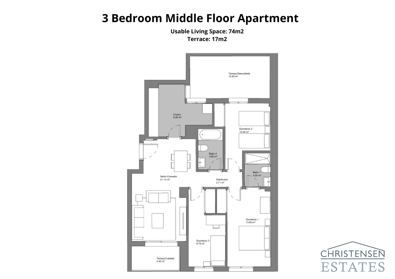 Et rummeligt treværelses hjem, ideelt for familier, med generøse opholdsrum og to terrasser.