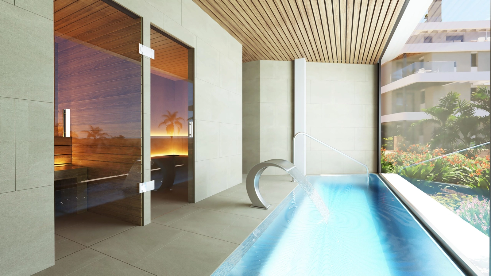 Slap af og foryng dig i beboernes eksklusive spa med sauna.