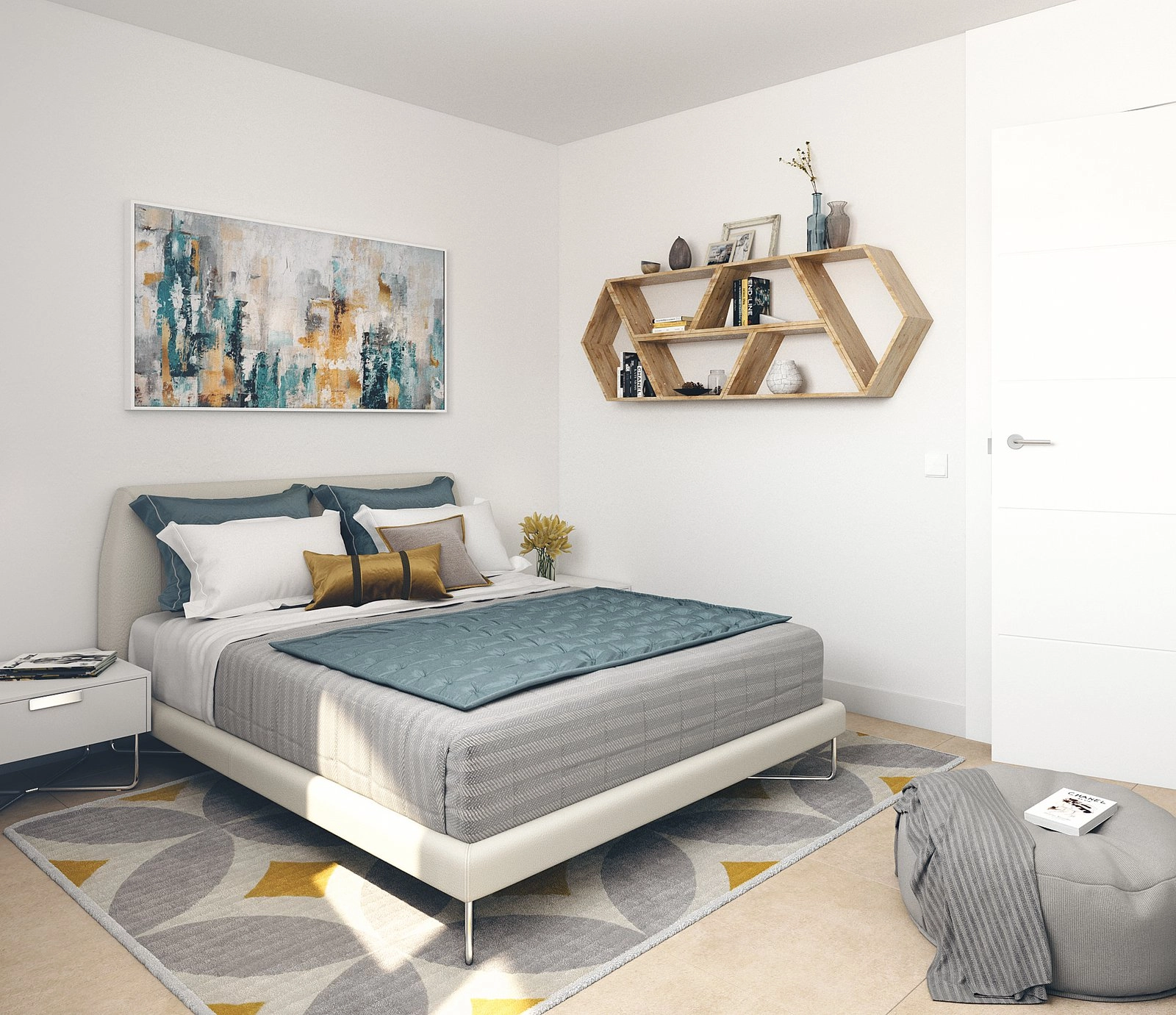 Et komfortabelt og stilfuldt andet soveværelse, perfekt til familie eller gæster.