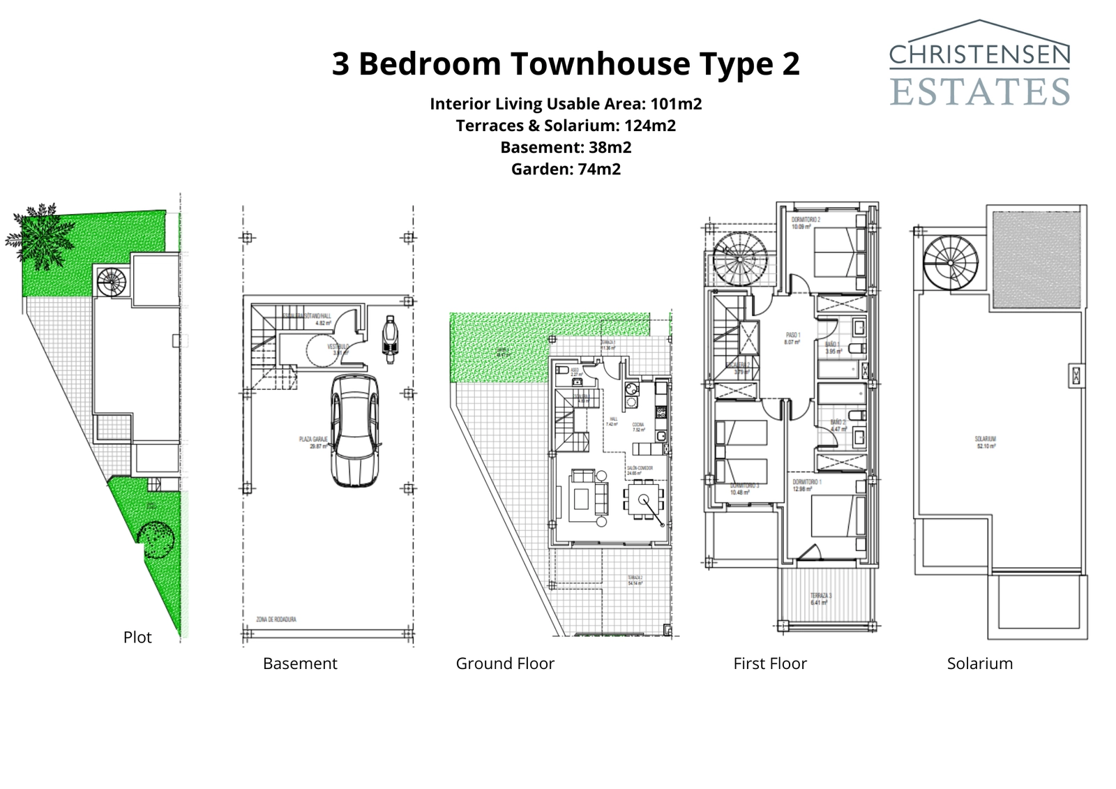 Denne Type 2-indretning med tre soveværelser tilbyder en intelligent fordeling af plads med store terrasser og solarium for at maksimere nydelsen af Costa del Sols klima.