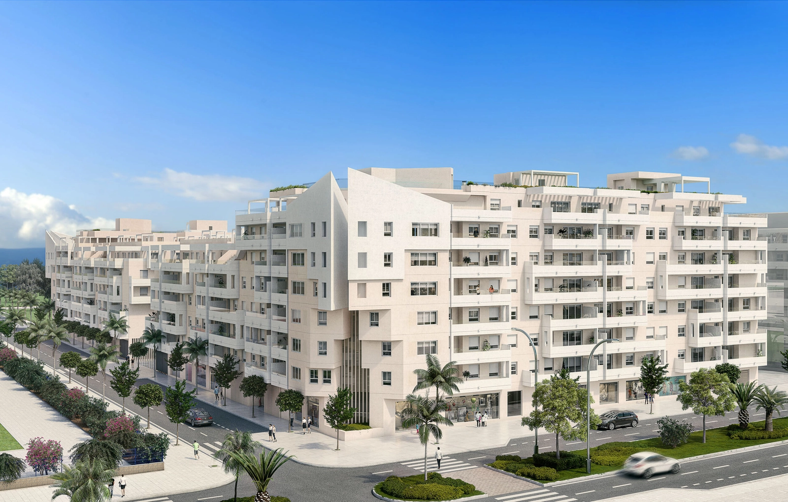 Moderne arkitektur integreres problemfrit med de smukke omgivelser på Costa del Sol.