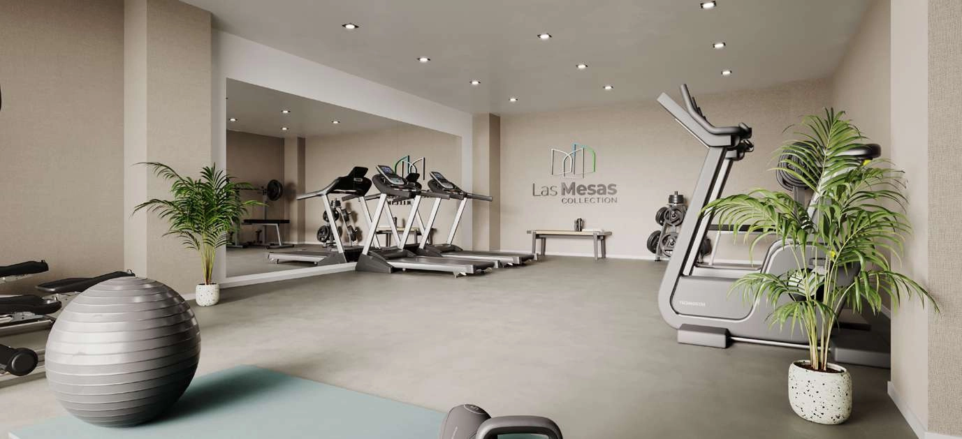 Hold dig aktiv og sund i det topmoderne, fuldt udstyrede beboer-fitnesscenter.