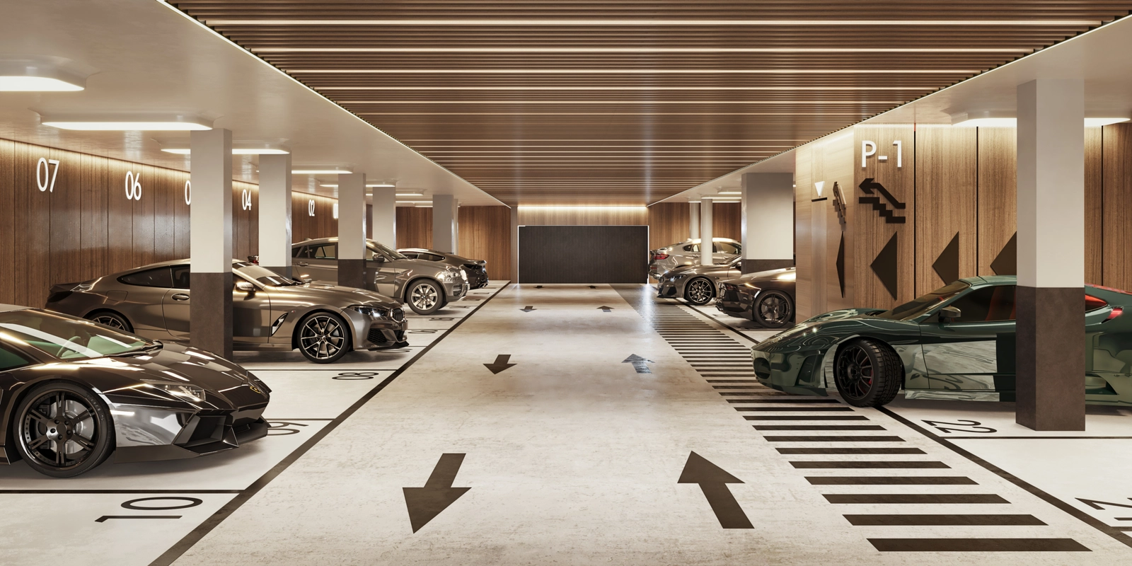 Soveværelser er designet som fredfyldte tilflugtssteder med direkte adgang til private terrasser og haver.