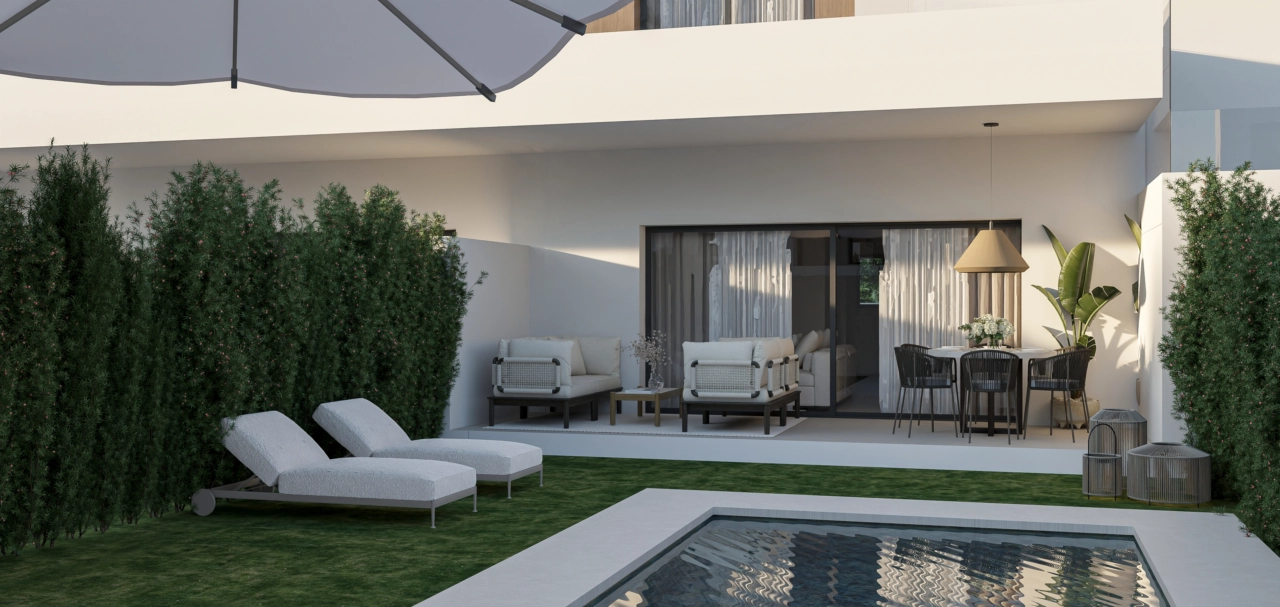 Slap af eller underhold i din private have med en forfriskende swimmingpool.