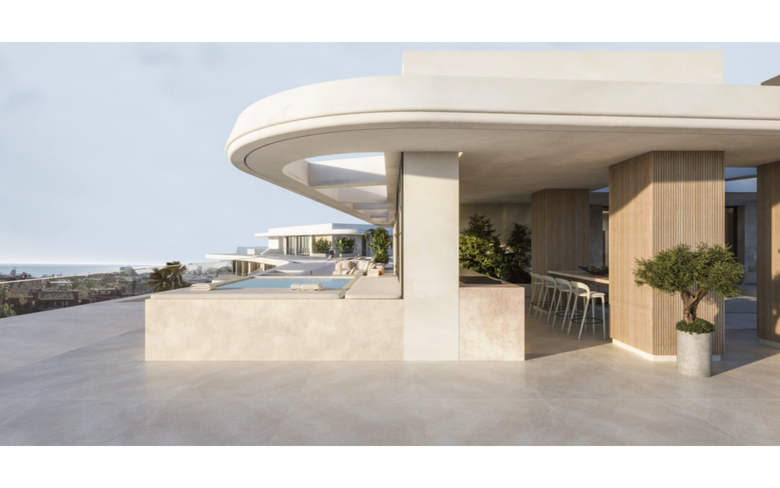 Udvalgte penthouselejligheder har en privat lille pool på terrassen for ultimativ luksus.