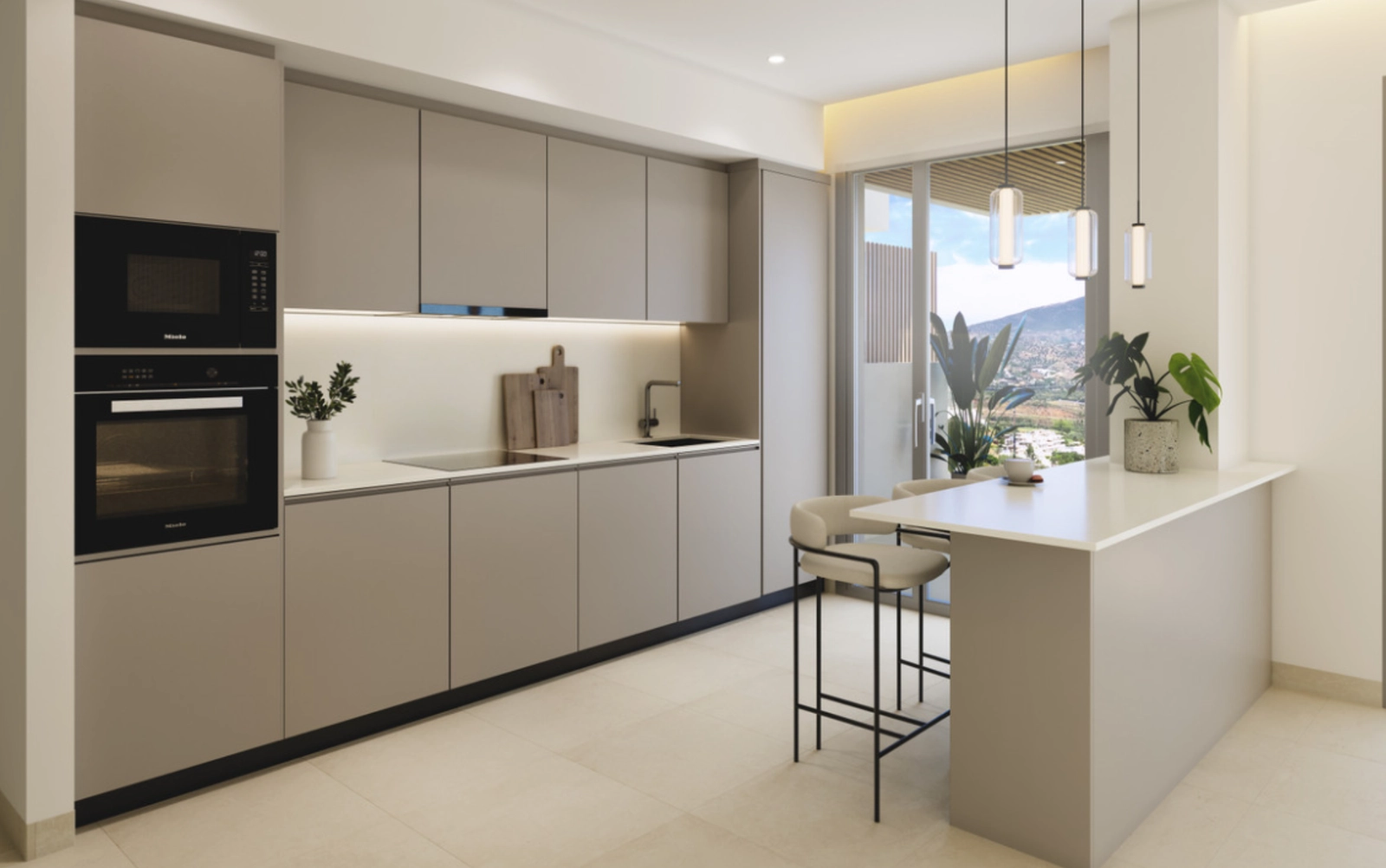Et elegant og moderne badeværelse med armaturer af høj kvalitet og et rent, minimalistisk design.