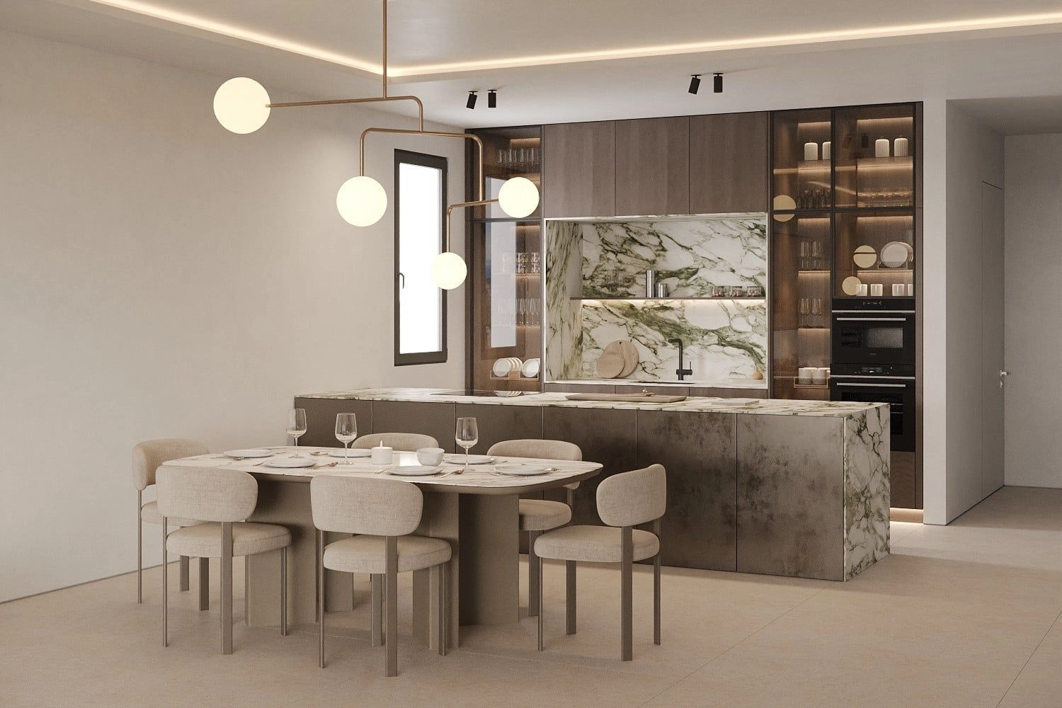 Et moderne køkken med premium finish, designet til at være både smukt og funktionelt.