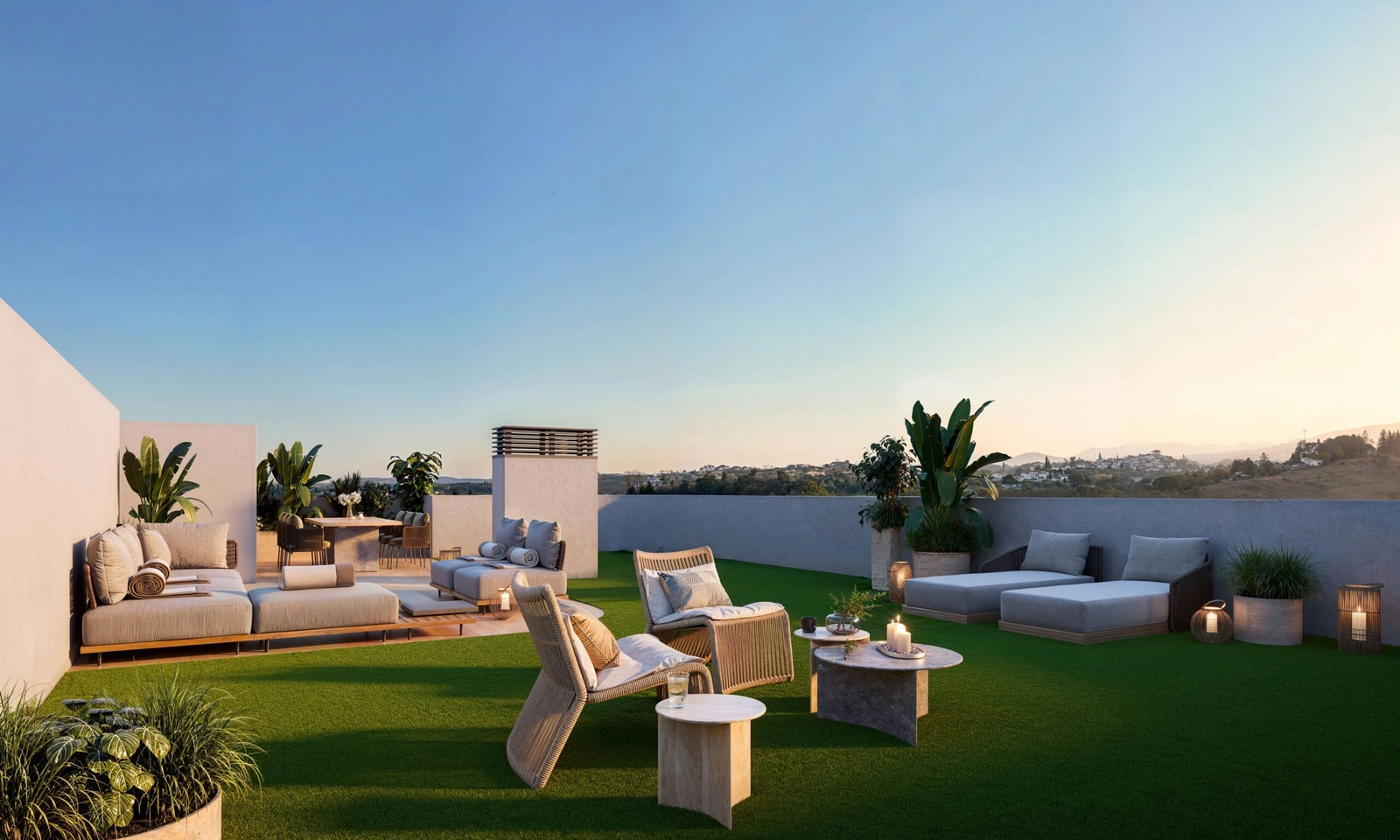 Penthouse-solariet tilbyder et stort privat område til afslapning og underholdning under solen.