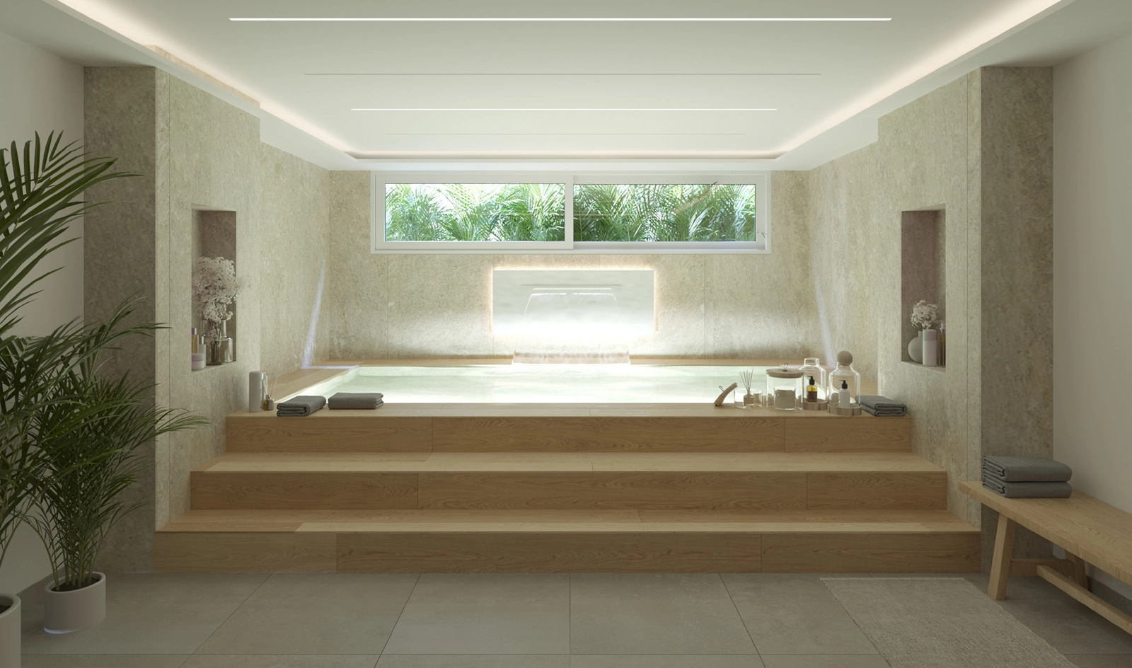 Beboernes private spa, et perfekt sted at slappe af og forny sig.