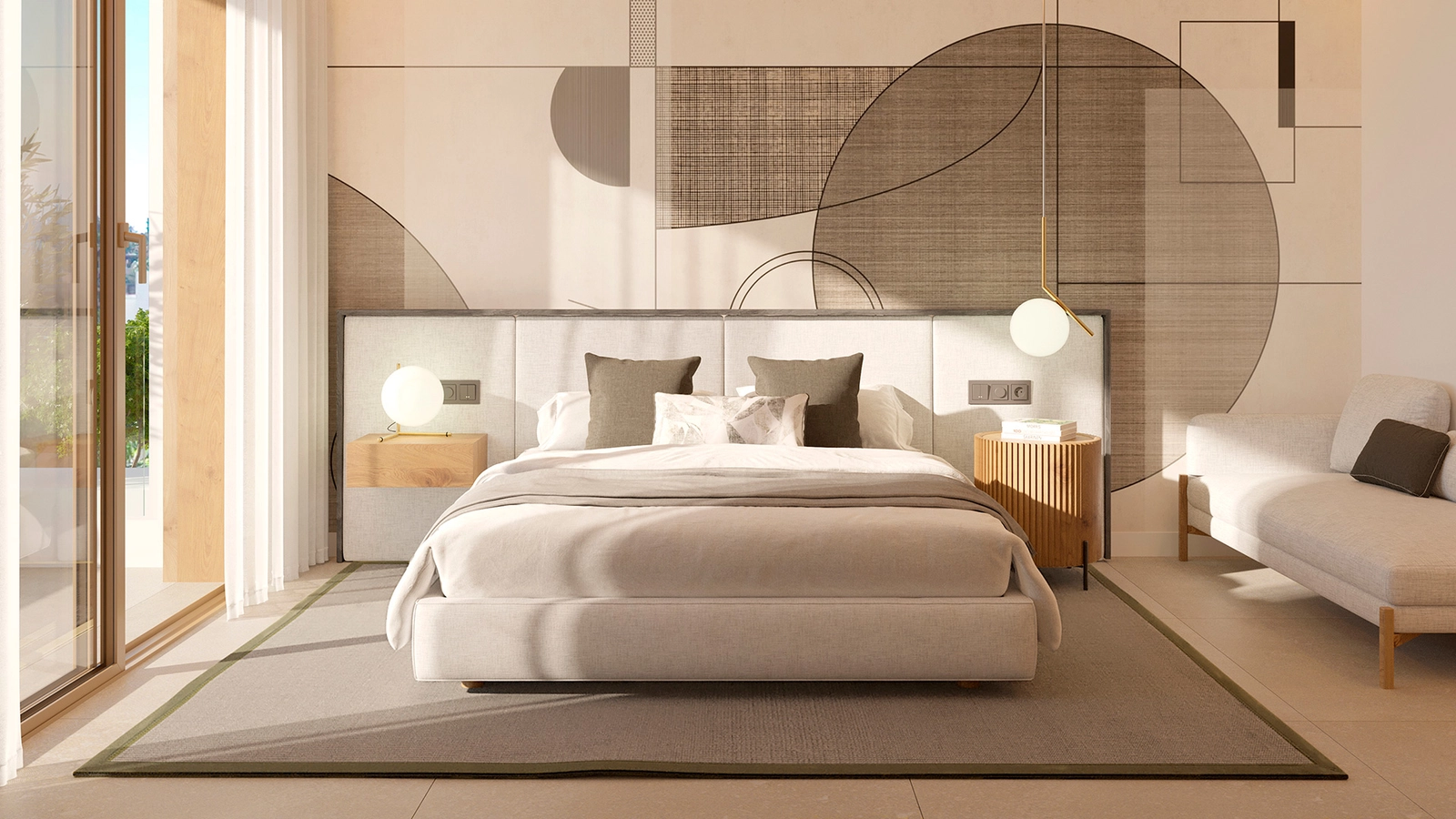 Master soveværelset er et fristed af fred og stil, med rigeligt naturligt lys.