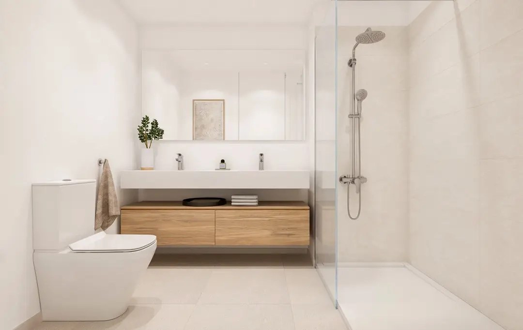 Elegante badeværelser med materialer af høj kvalitet og moderne, funktionelt design.