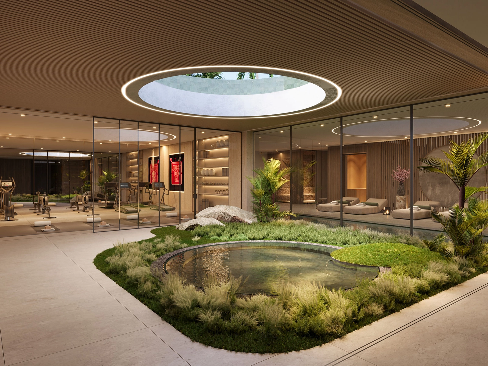 Eksklusive wellnessfaciliteter inkluderer et topmoderne fitnessrum og spa.