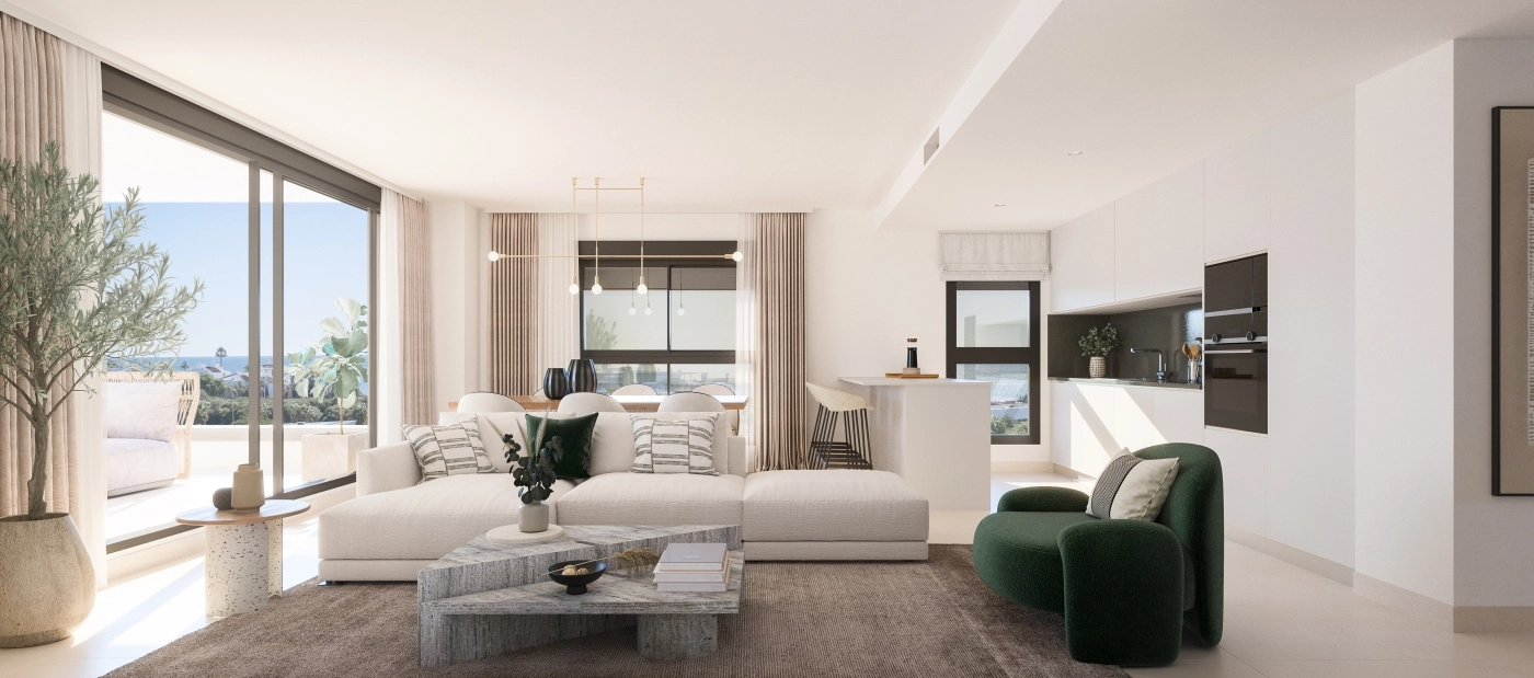 Rummelige interiører flyder ubesværet fra stuen til terrassen, perfekt til at nyde udsigten.