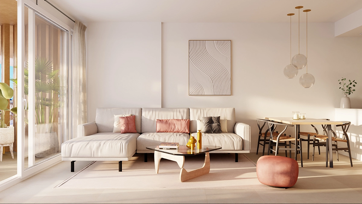 Komfortable og stilfulde opholdsrum designet til afslapning og underholdning af gæster.