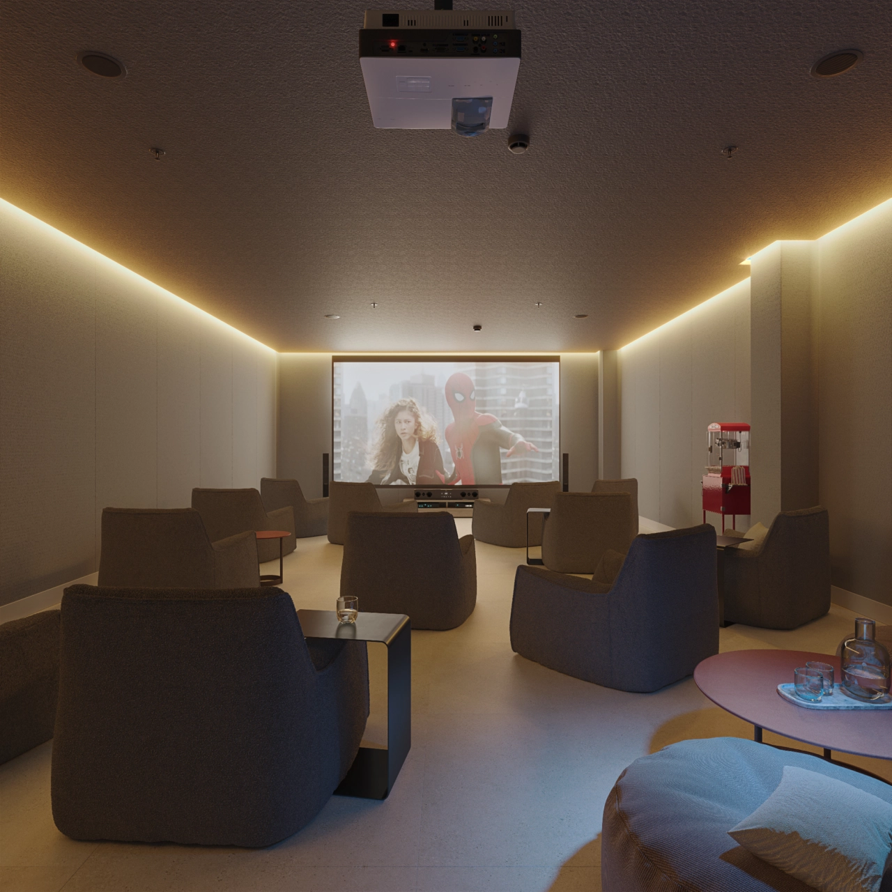 Nyd en filmaften med familie og venner i den private biograf på stedet.