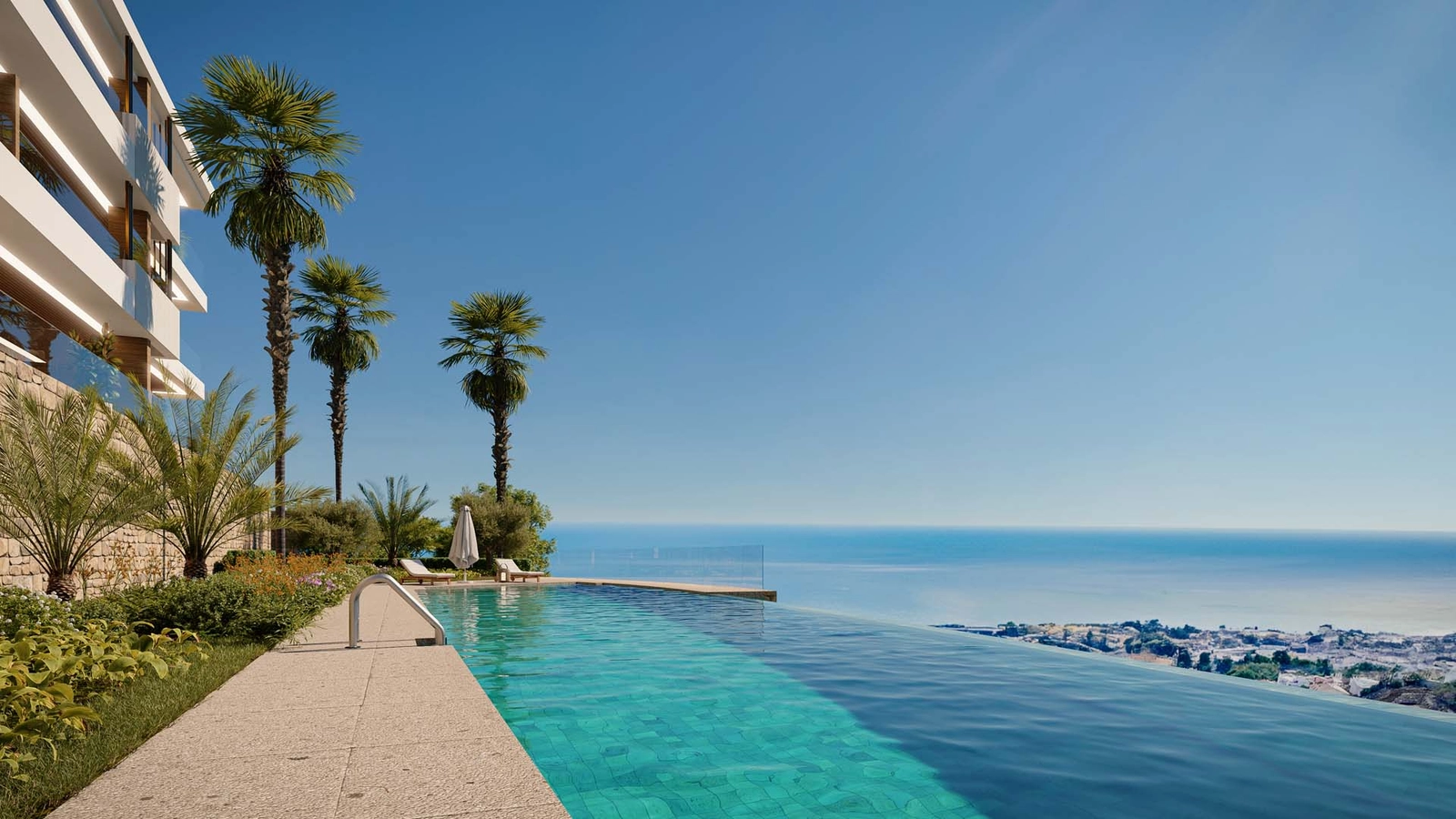Infinity-poolen tilbyder betagende panoramaudsigt over Costa del Sol.