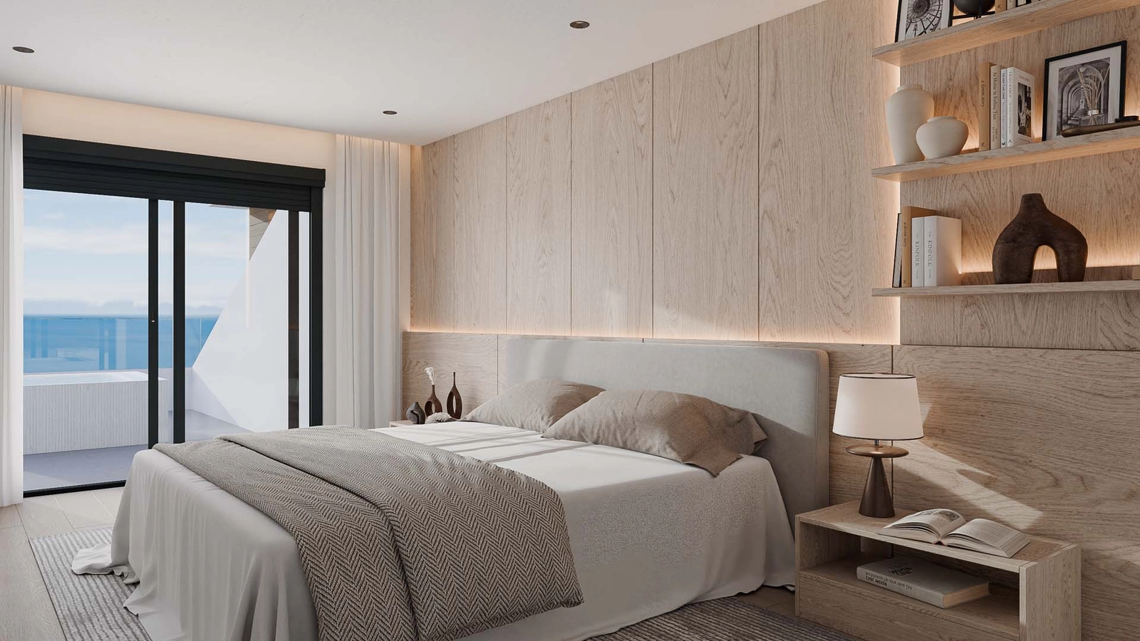 Vågn op til inspirerende udsigt fra denne smukt indrettede master suite.