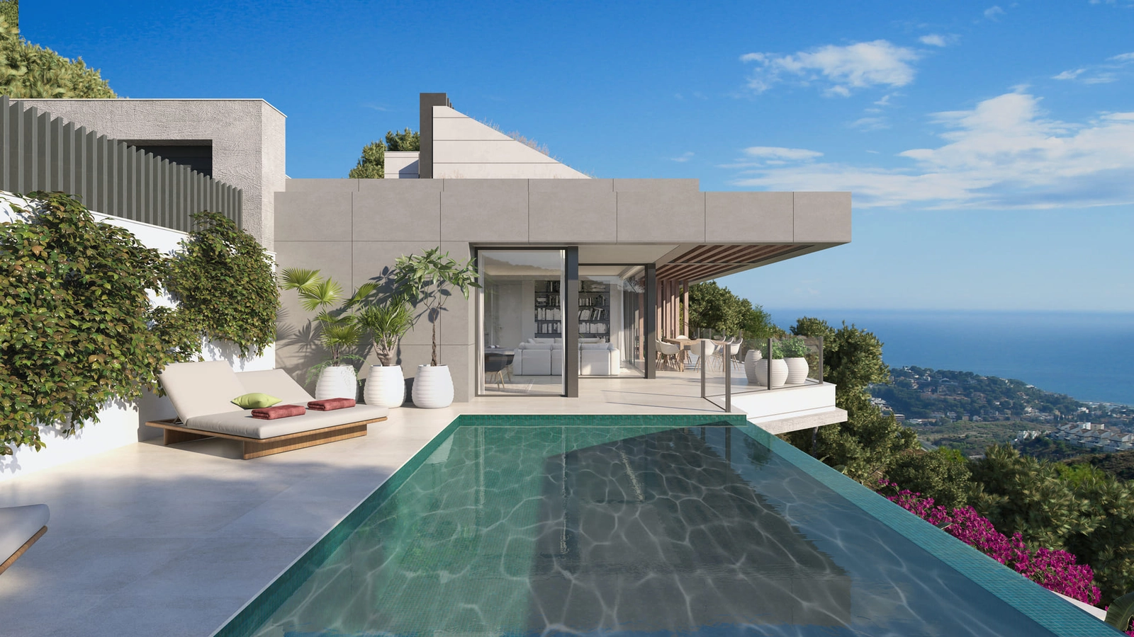 Nyd panoramaudsigt over Middelhavet fra din private infinity-pool.