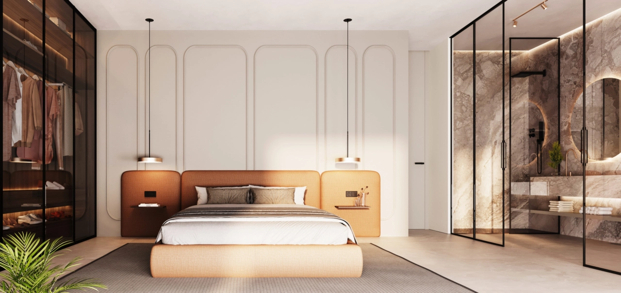 En fredfyldt master suite, dit personlige fristed for hvile og afslapning.