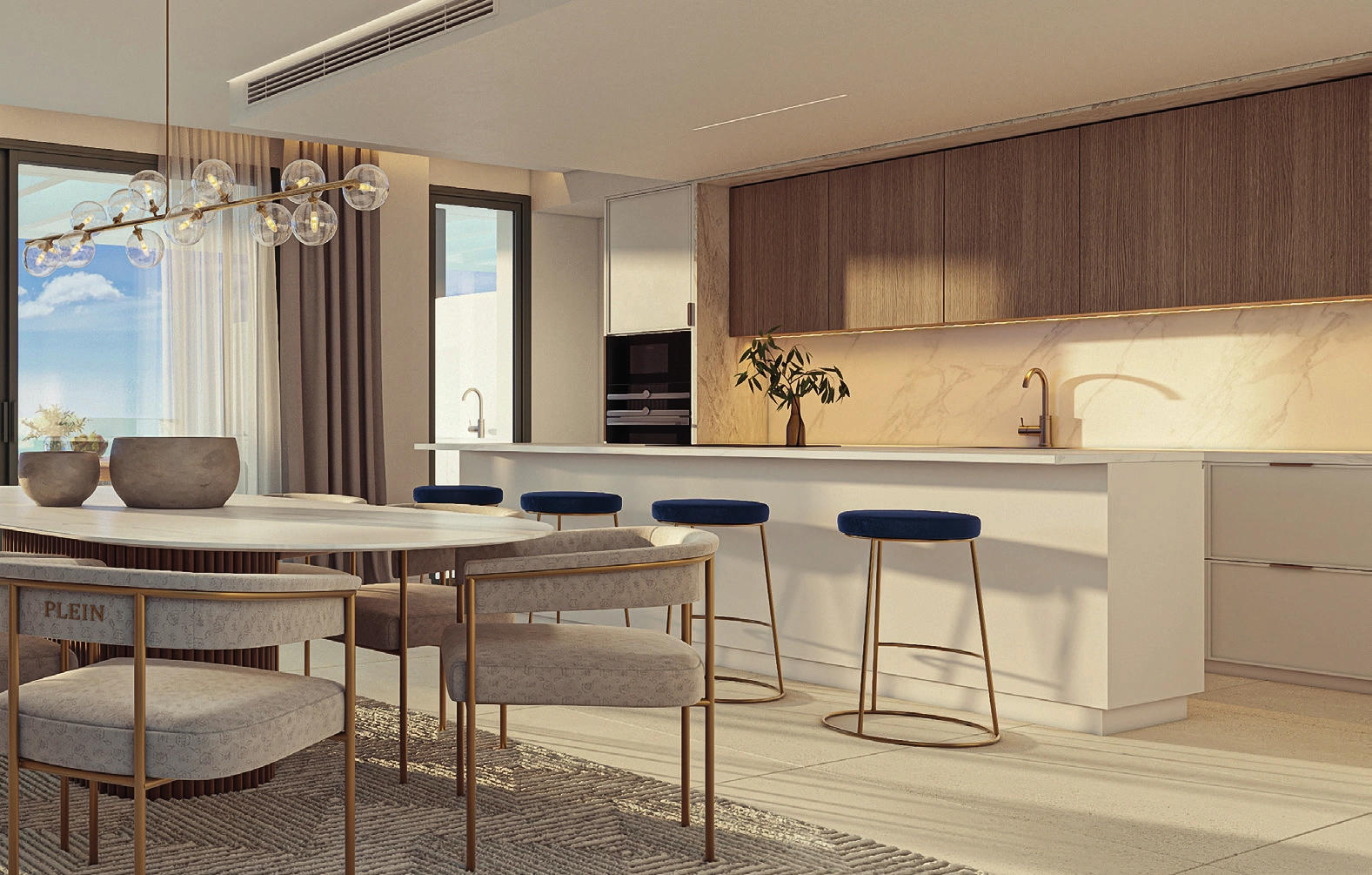 Moderne køkkener er fuldt udstyret med hvidevarer af høj kvalitet og førsteklasses finish.