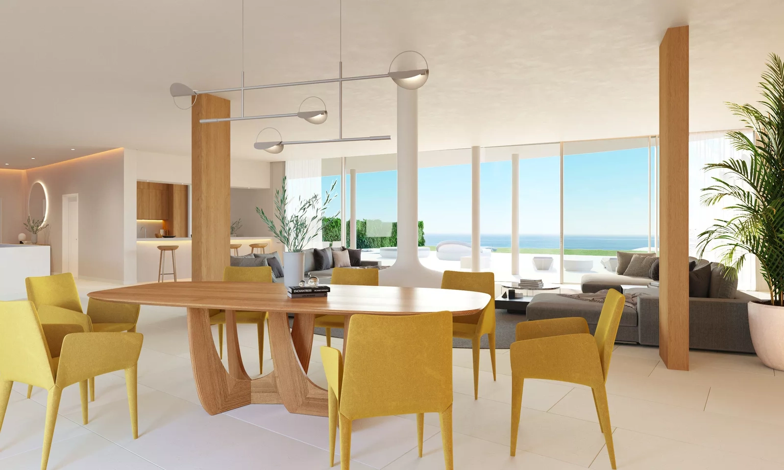 Et rummeligt spiseområde, der flyder smukt ind i stuen, designet til mindeværdige måltider med familie og venner.