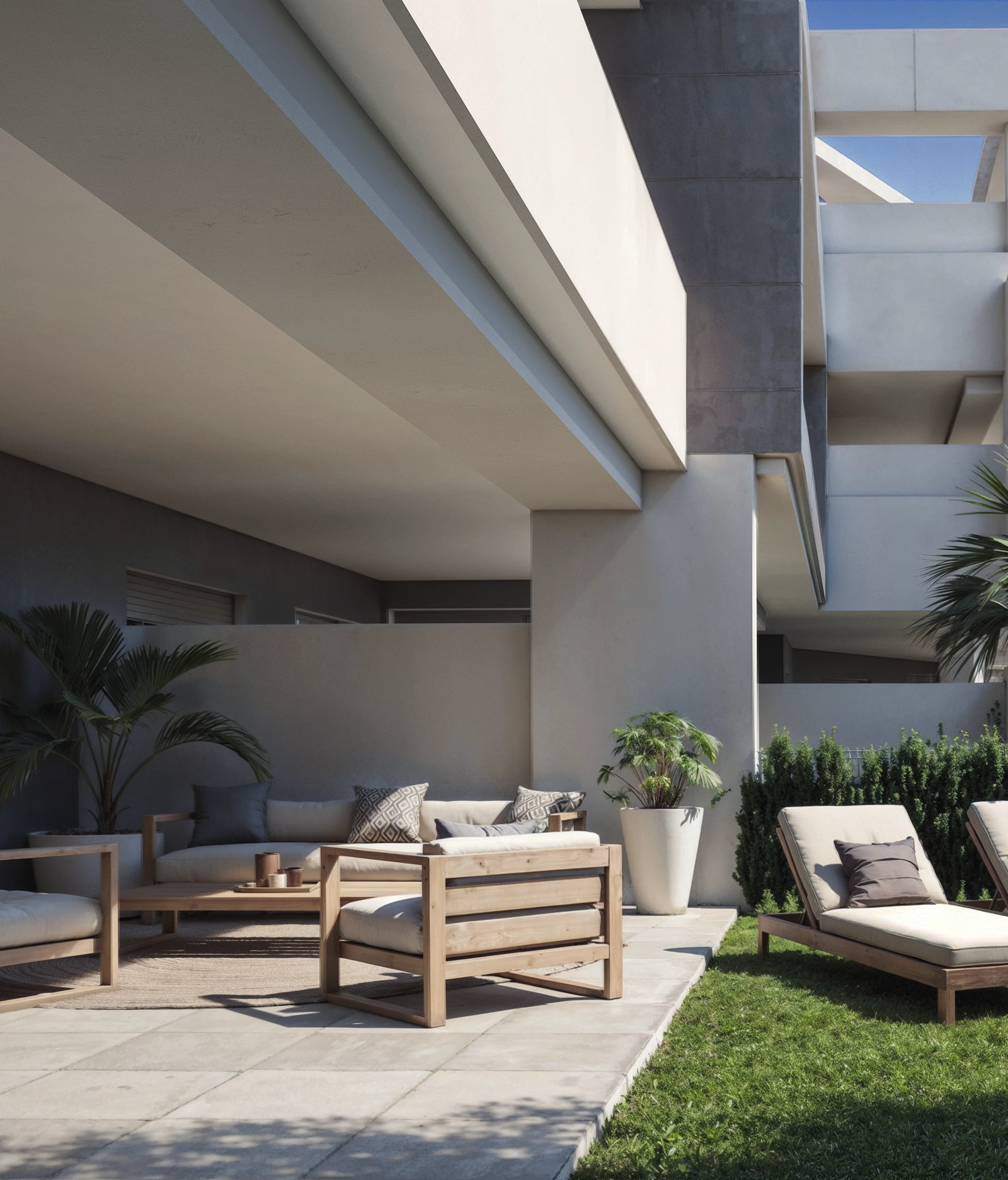 Private terrasser og haver tilbyder en problemfri forbindelse mellem inde- og udeliv.