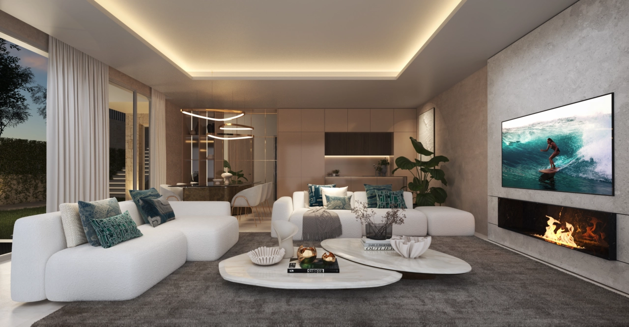 Elegant interiør med højkvalitets finish, designet til moderne komfort.