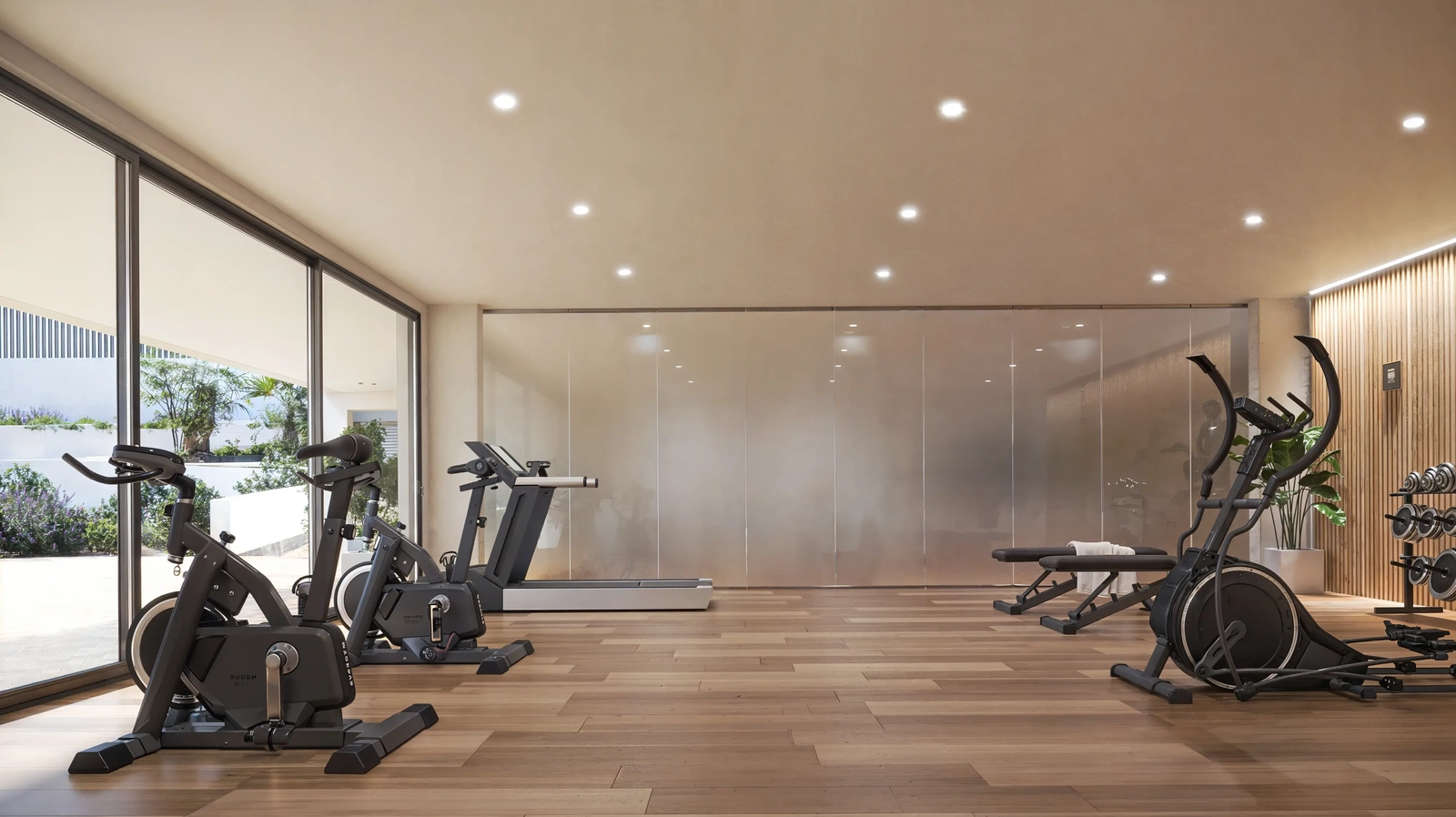 Hold dig aktiv og sund i beboernes private og fuldt udstyrede motionsrum.